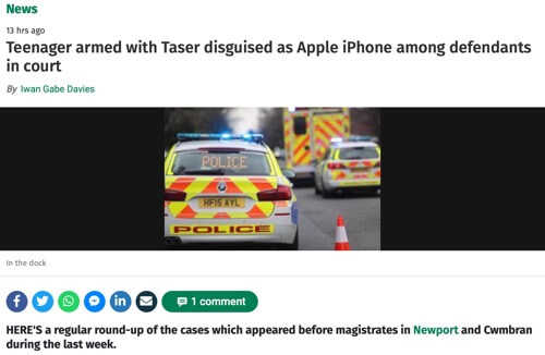 見た目はiphoneのテーザー銃押収 イギリスの少年が所持と使用で実刑判決へ カミアプ Appleのニュースやit系の情報をお届け